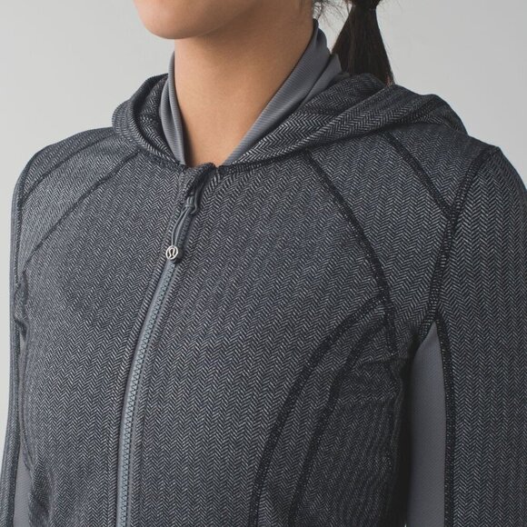 Lululemon Daily Practice Jacket- Herringbone Athleisure Full Zip Jacket- Size 6 - Picture 4 of 16